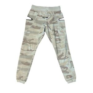 ASRV Aesthetic Revolution Womens M Tan Camo Utility Jogger Sweatpants Cutouts